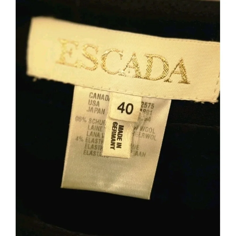 Escada Margaretha Ley Women Black Wool Pencil Skirt Long US Size 10 EU 40